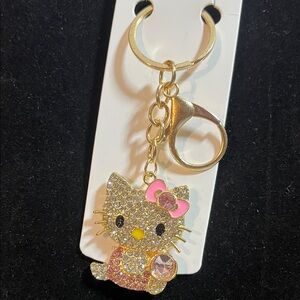 Hello Kitty Gold and Pink Purse Charm / Keychain